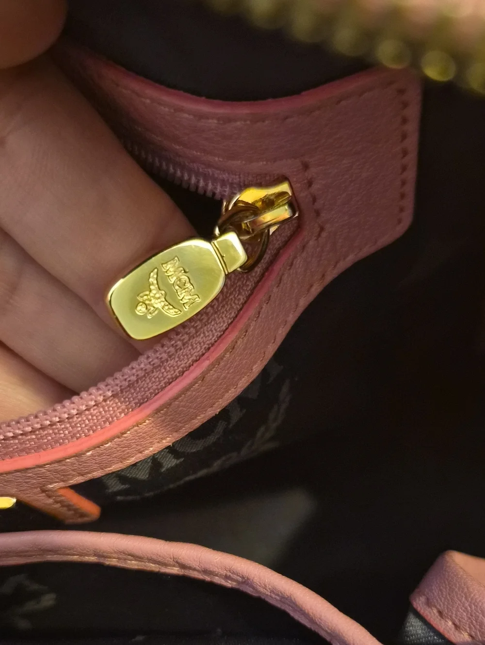 MCM Pink Leather Backpack